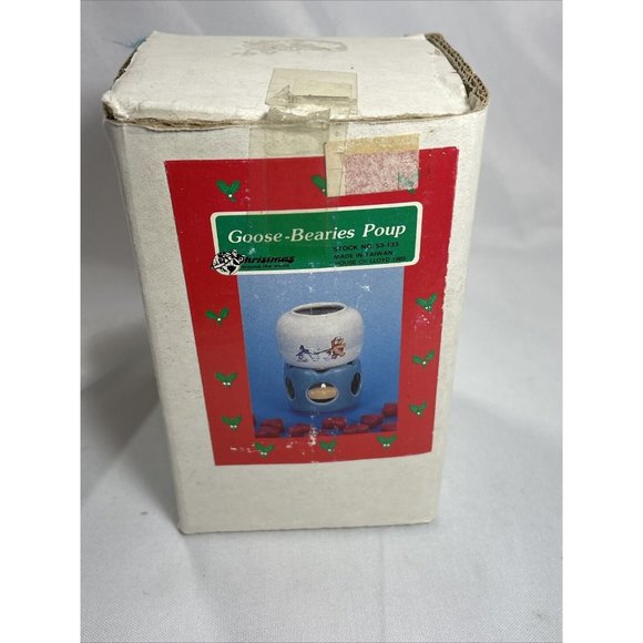 VINTAGE Holiday Goose Bearies Candle Warmer Teddy Bear Lloyd Original Wax - Picture 12 of 12